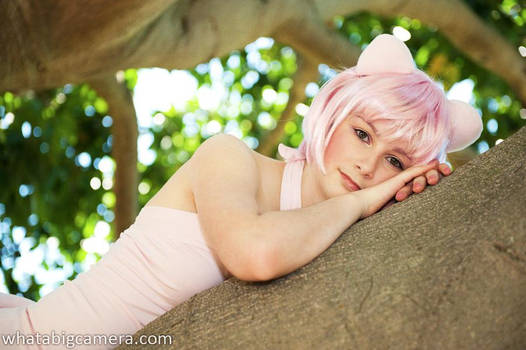 Short Pink Wig with Mew ears