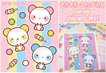 Mochi Panda Stickers by MoogleGurl