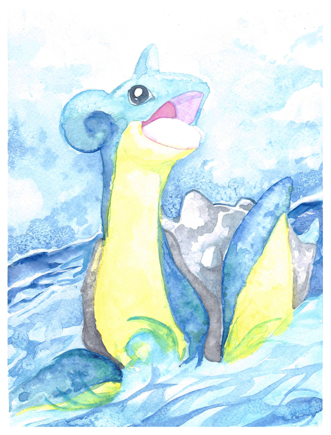 Lapras Watercolor Painting