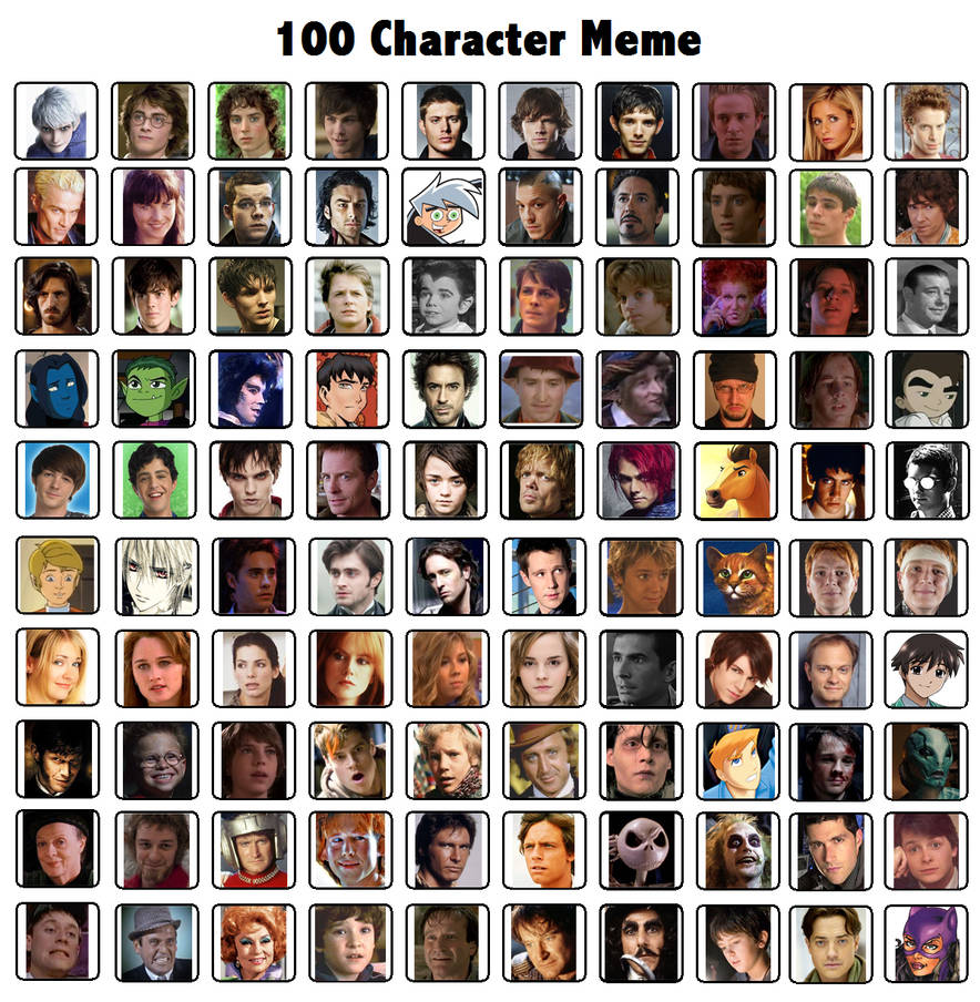 My 100 Characters by Flame22 on DeviantArt