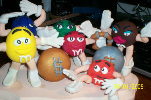 M and M friends clay sculpture