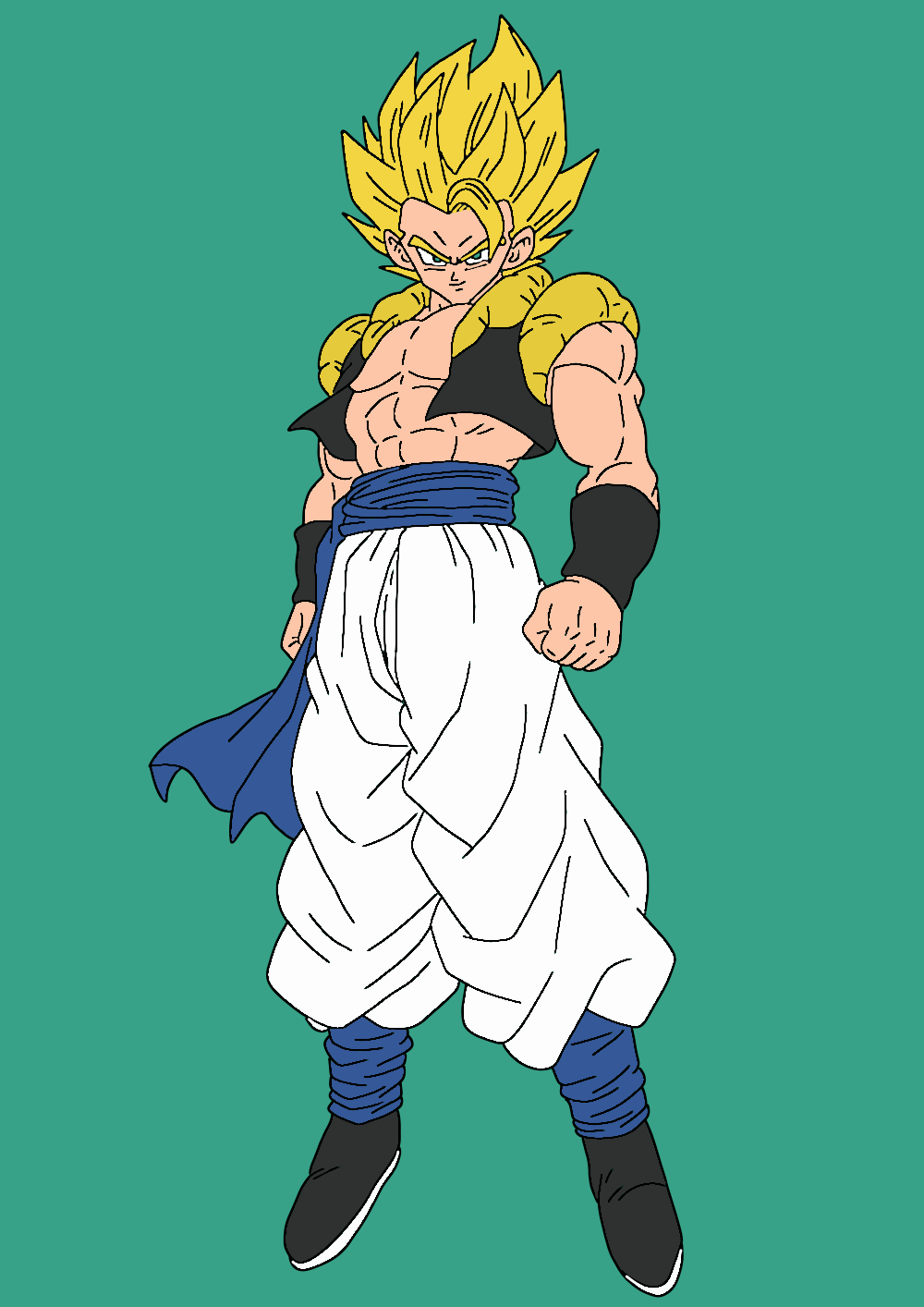 Gogeta SSj Keyed, Dragon Ball GT character illustration