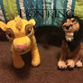 Simba and scar plushies