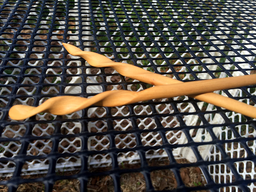 Lemon Wood Hair Stick Set