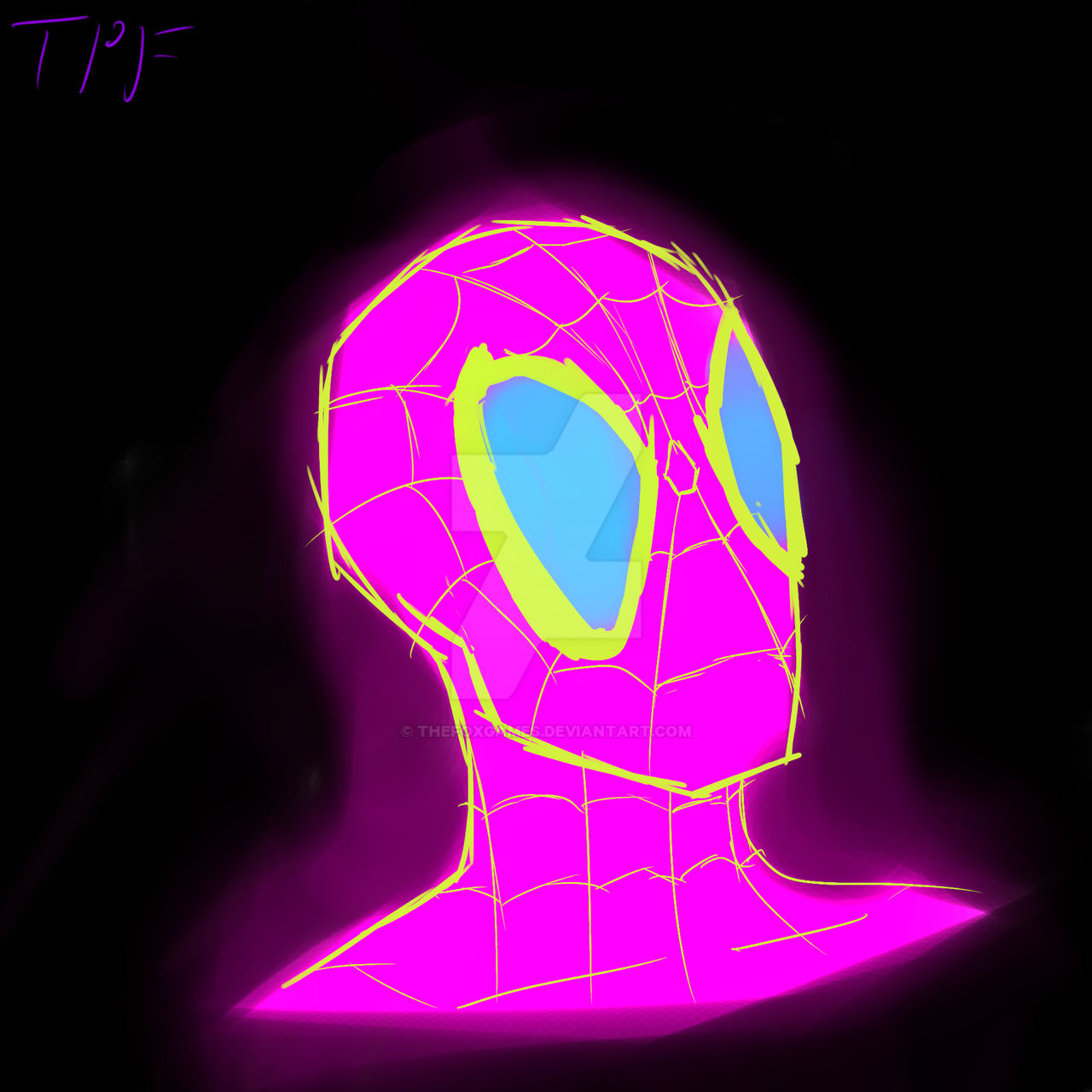 Neon Spider man by TheFoxGames on DeviantArt