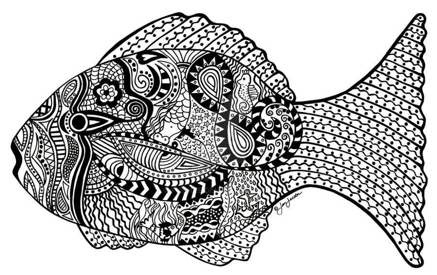 Abstract Line Work Fish Abstract Fish by firenze on DeviantArt