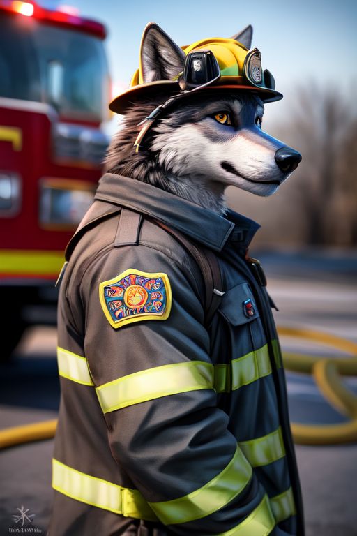 Firefighter Wolf by AztectheBattleWolf on DeviantArt