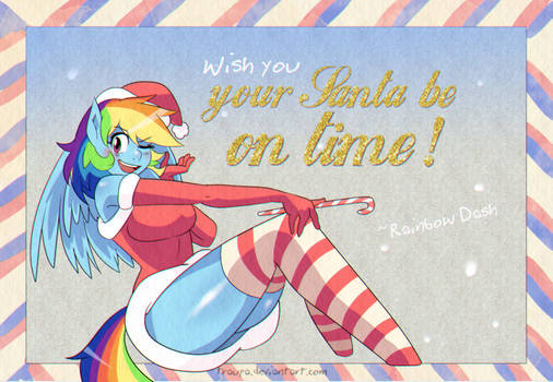 :MLP: Christmas Postcard: Rainbow Dash