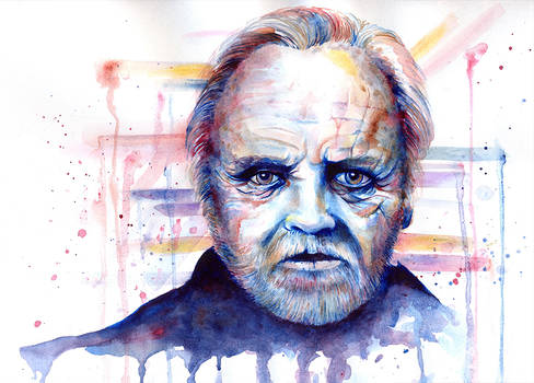 Antony Hopkins in aquarelle