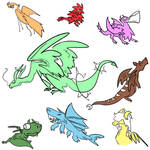 Dragon Doodles by KaiserMeowser