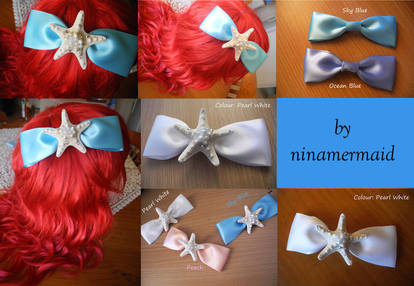 MERMAID HAIR ACCESSORY: Starfish Hair Bow in SBlue