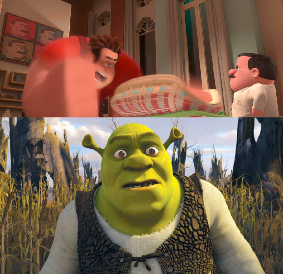 Shrek reacts to Wreck-it Ralph destroying cake by TonyofBajaloa95 on ...