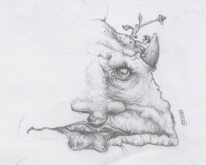 Left-Handed drawing of a troll