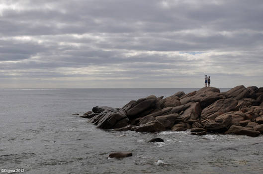 Two Boys by the Rocks