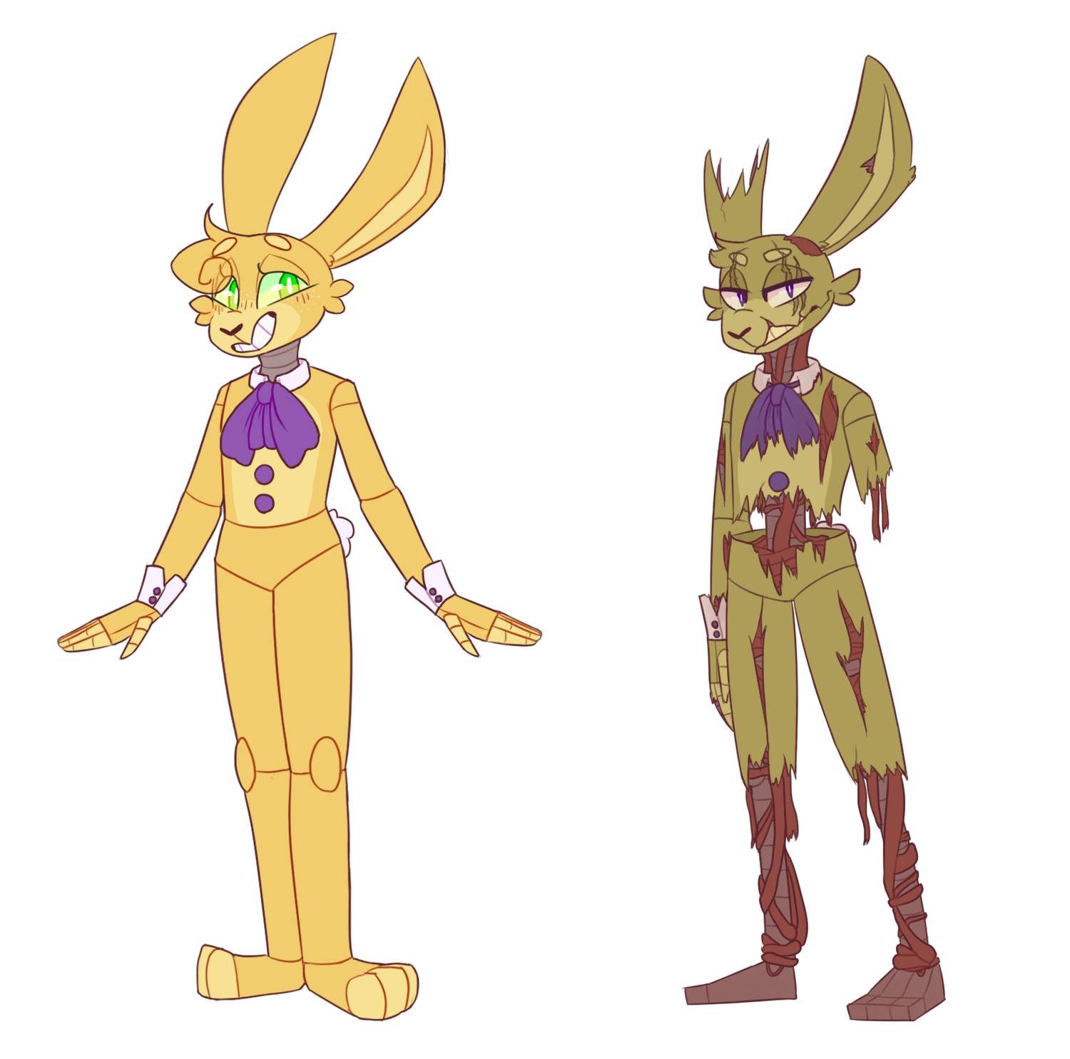 Spring Bonnie Springtrap spring bonnie and springtrap comparison by paradox-enderkitty on DeviantArt