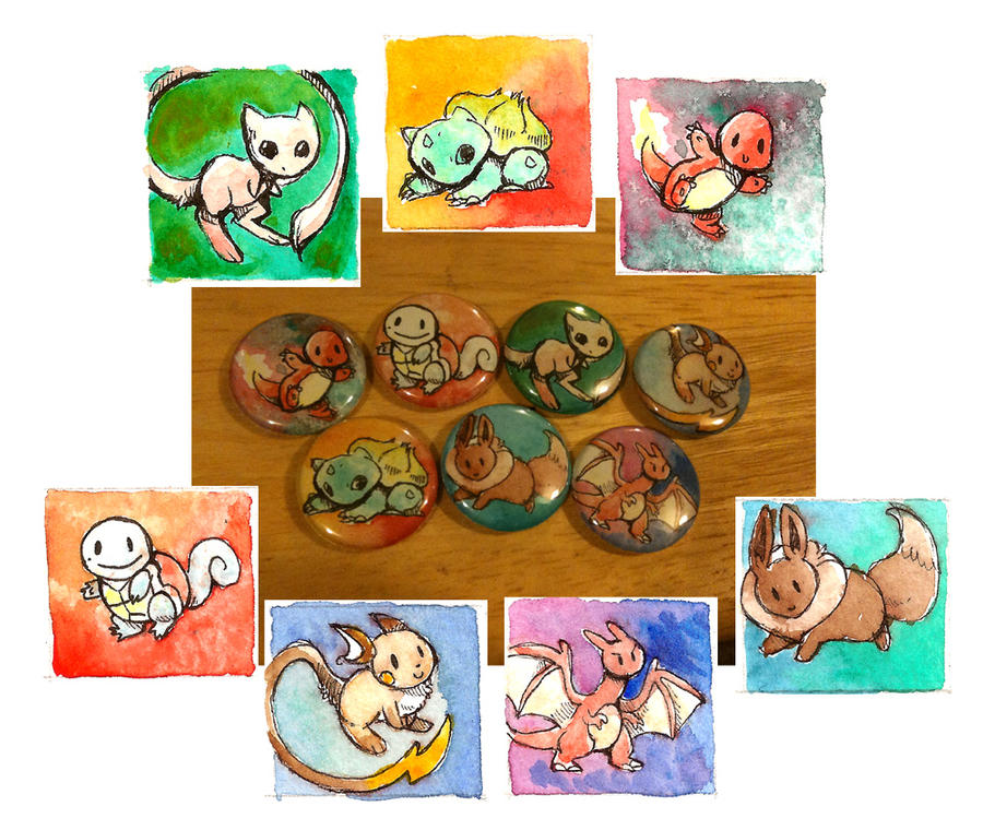 1 inch Pokemon Buttons