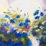 Blue flowers painting