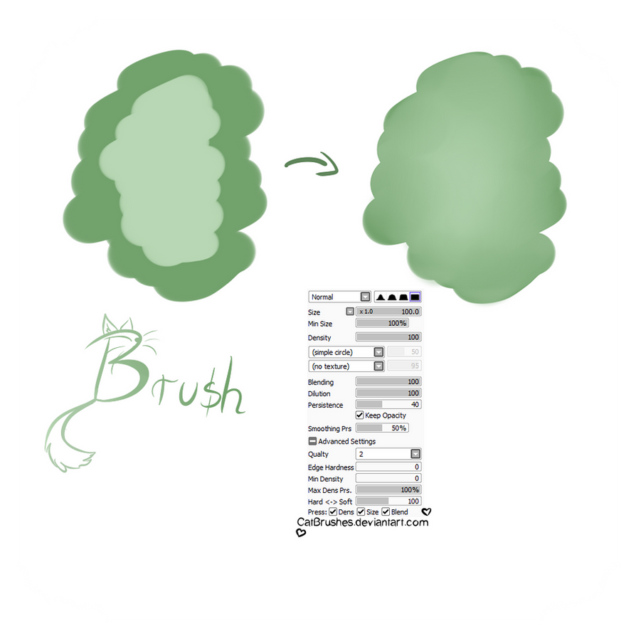 #03 Paint Tool Sai Brush - Blend Brush by CatBrushes