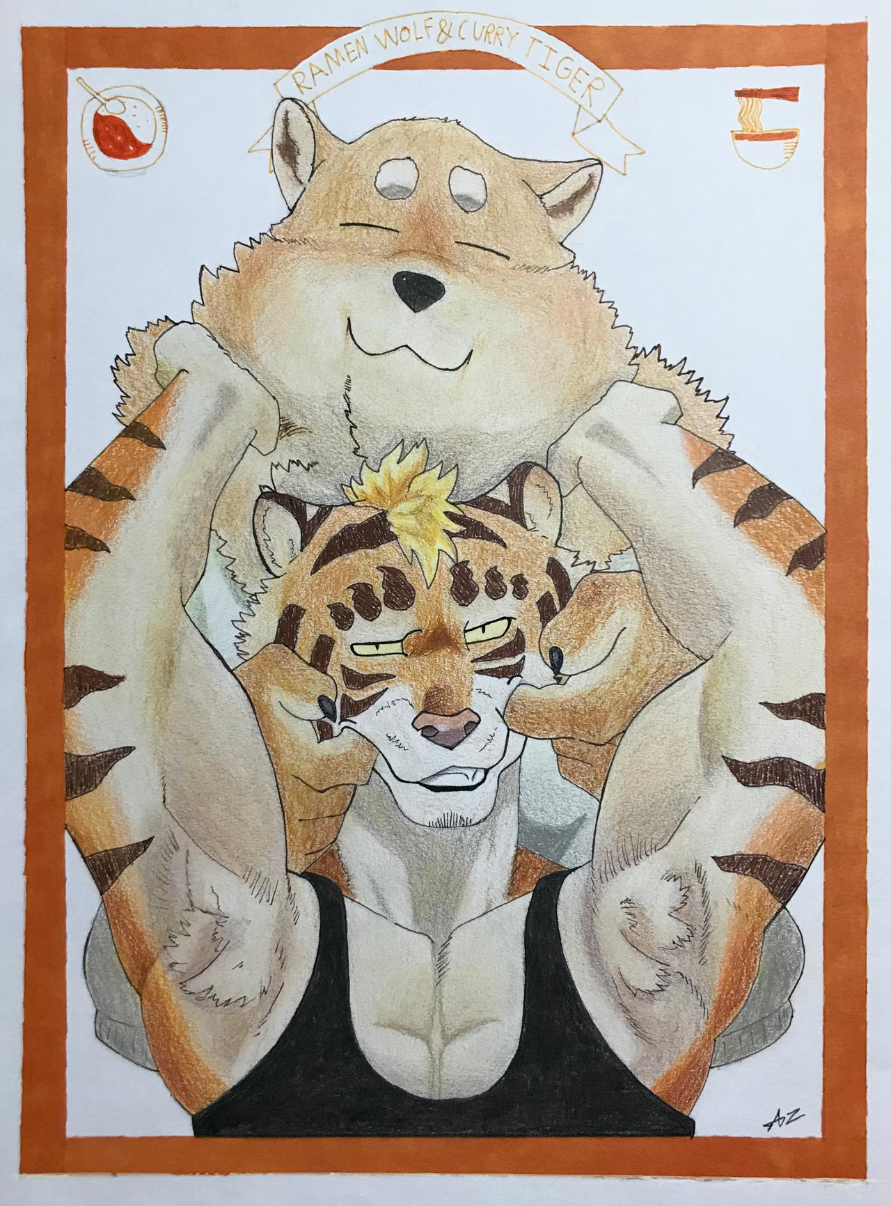 Ramen Wolf and Curry Tiger drawing! by Azante5art on DeviantArt