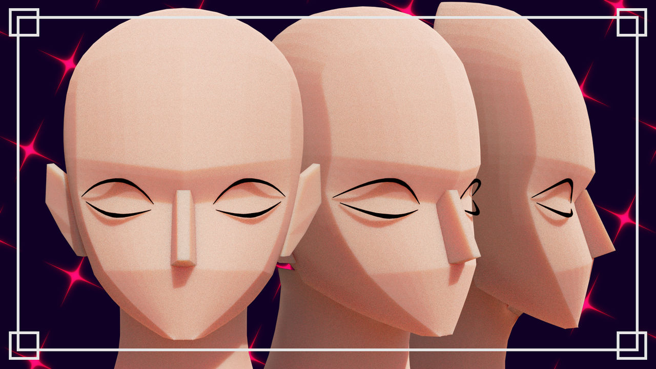 Face art reference base editable by OeilDevil on DeviantArt