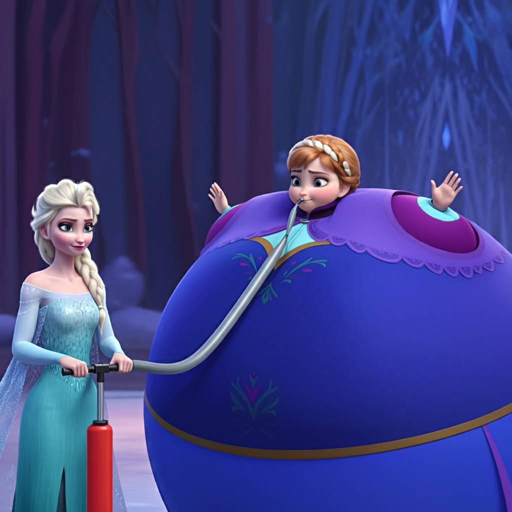 Anna Inflatable Elsa inflates Anna by mosasaur234 on DeviantArt
