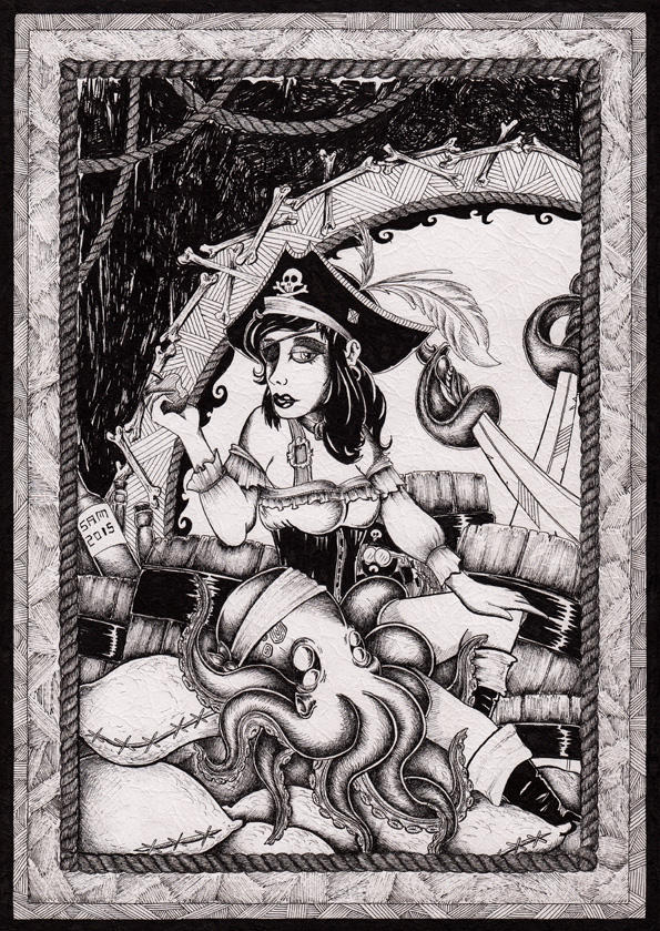 Pirate Woman with an apple by inkarts Pirate Woman with an apple by inkarts