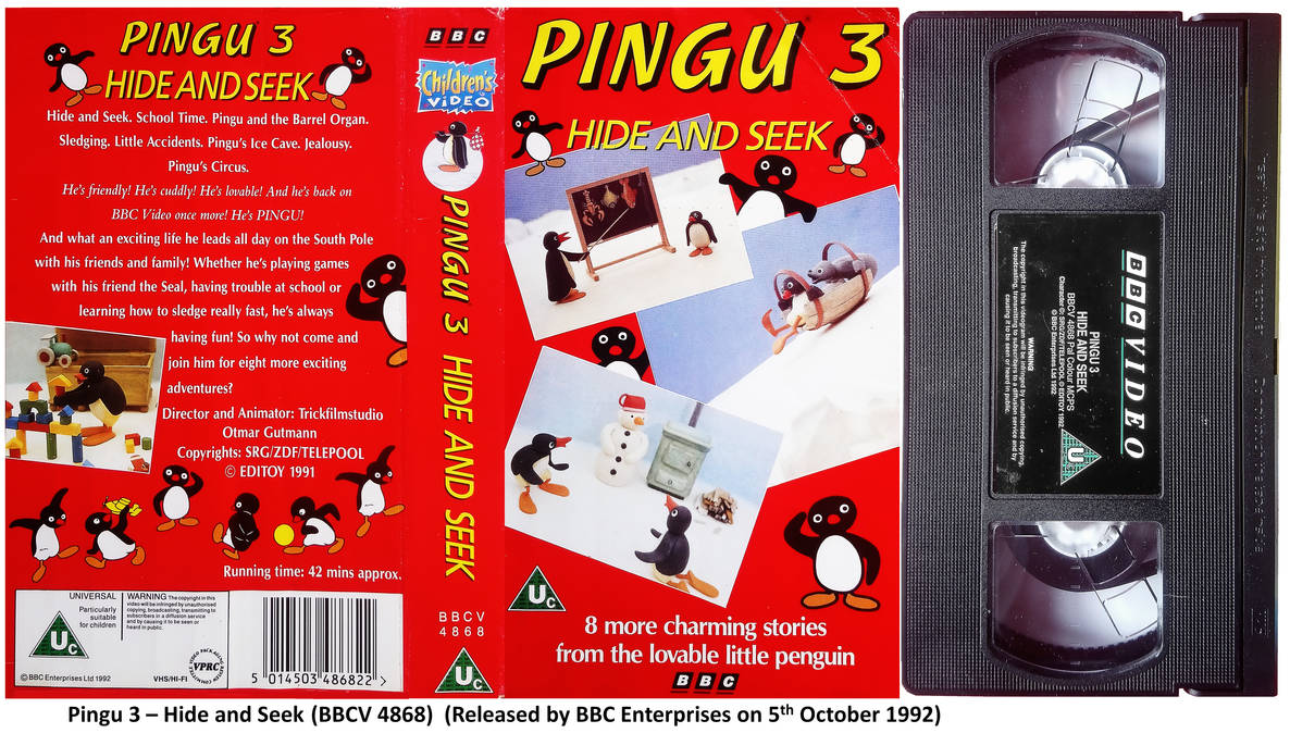 Pingu 3 Hide And Seek BBCV 4868 1992 UK VHS By GikestheASD On pingu-3-hide-and-seek-bbcv-4868-1992-uk-vhs-by-gikestheasd-on