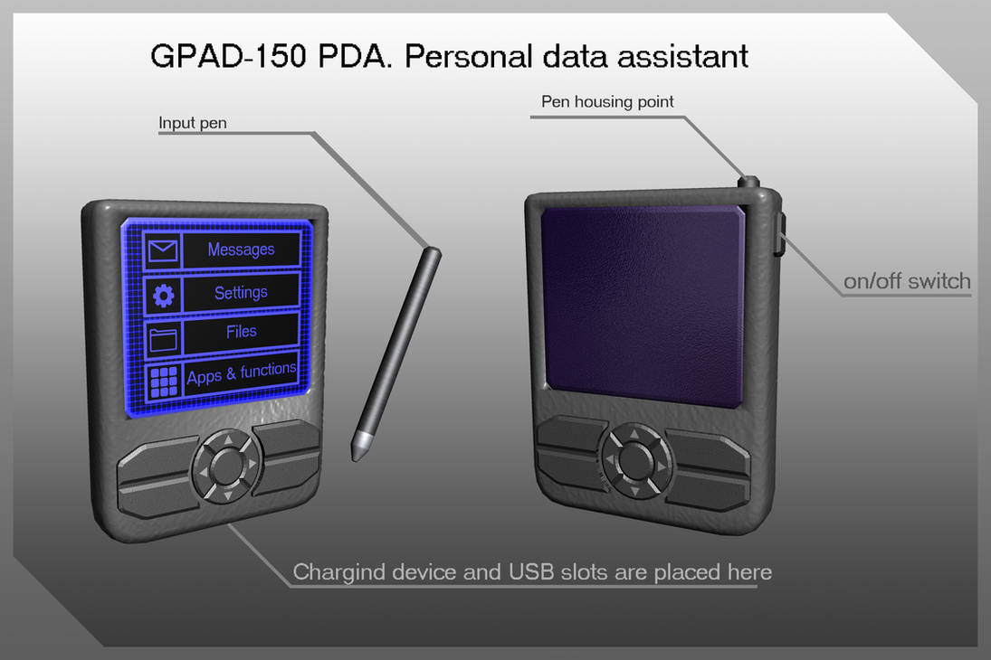 Personal Data Assistant Example GPAD-150 PDA. Personal data assistant by biomechanoid1 on DeviantArt