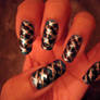 Blue, Black and Silver Nail Art