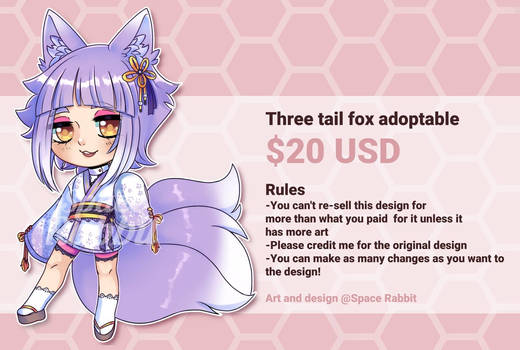 [OPEN] Three tail fox adoptable