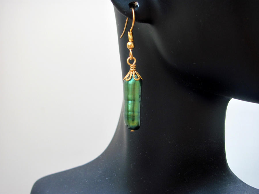 Green Freshwater Pearl Dangles