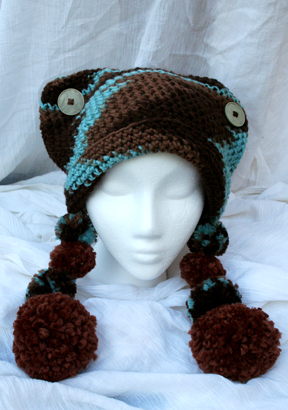 Variegated Brown Cat Hat