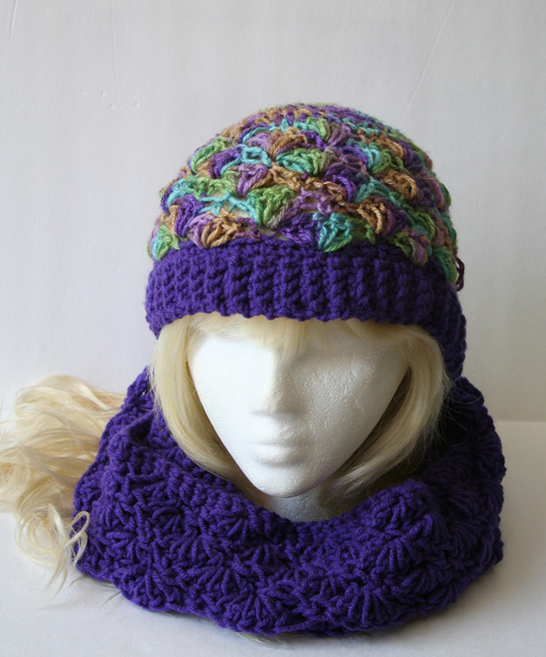 Hat and cowl crochet