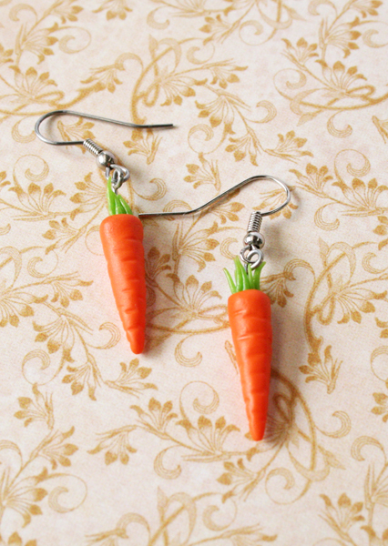 Carrot Earrings Polymer Clay