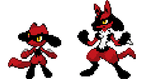 Riolu and Lucario reskins by Mangled22 on DeviantArt