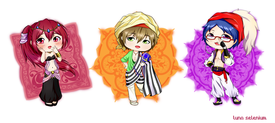 Free! Splash Chibis - Gou, Makoto and Rei