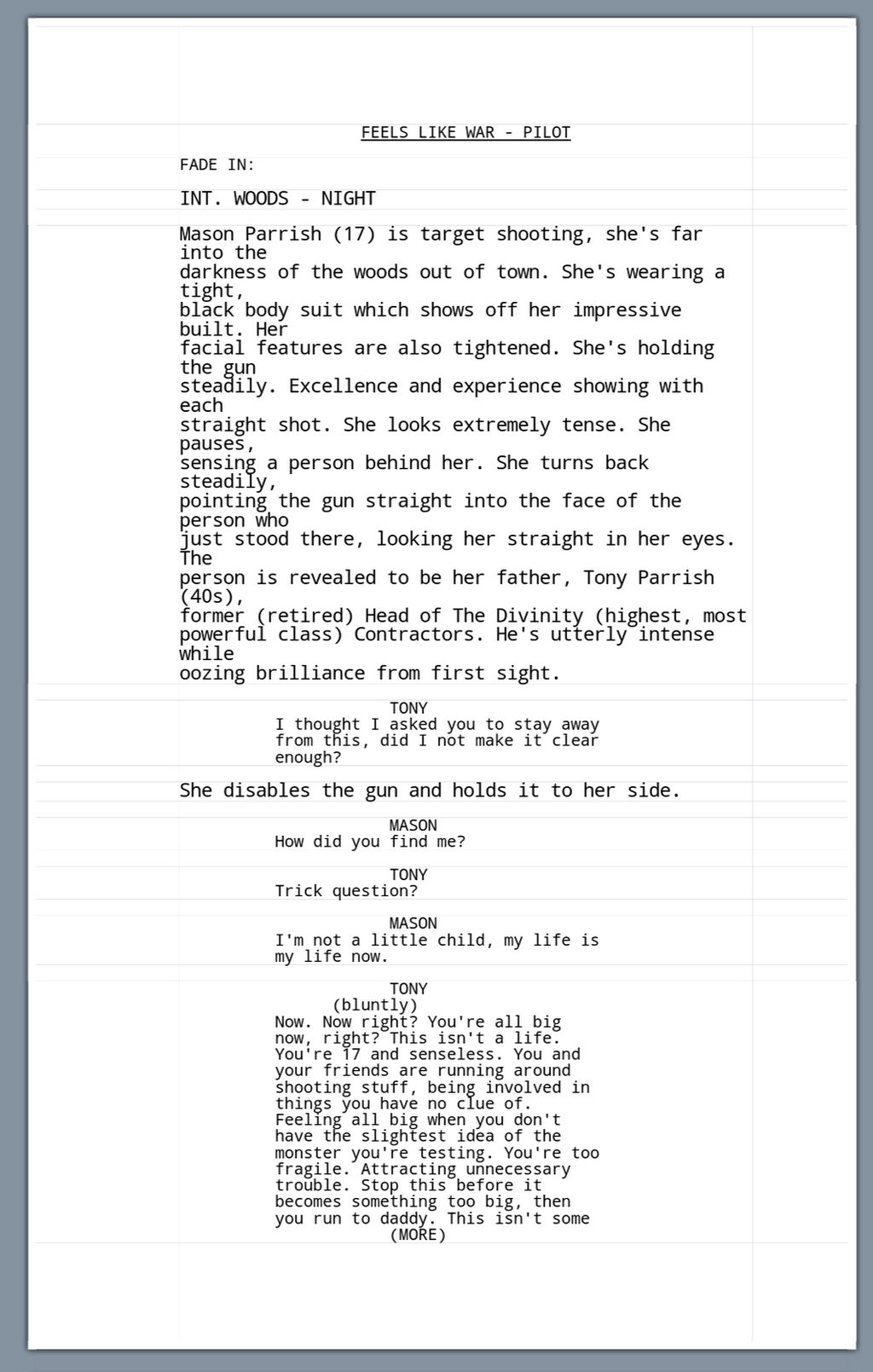 Pilot Script by Writingecho on DeviantArt
