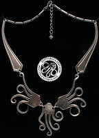 Flying Squid Fork Necklace