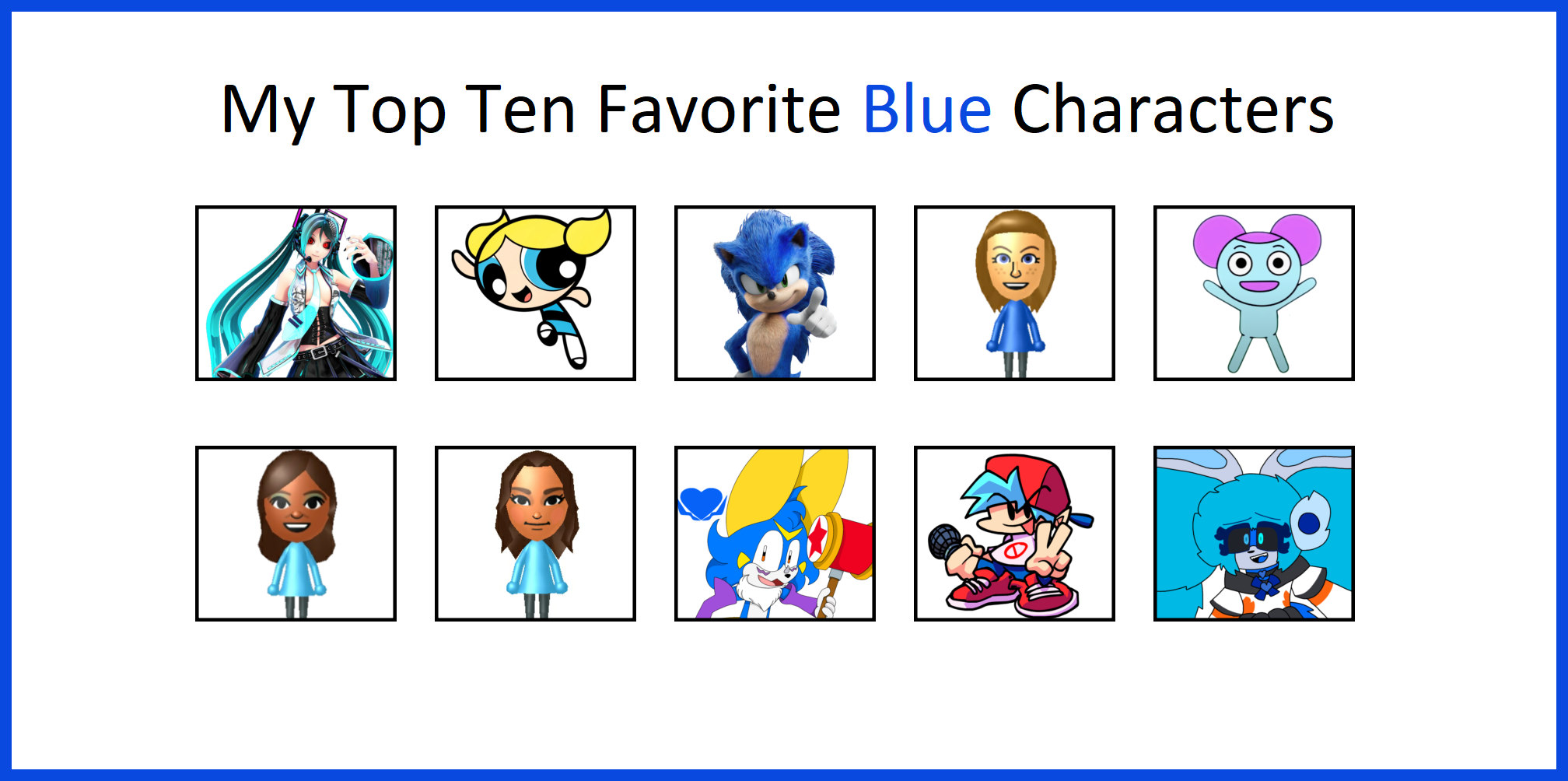 A Handful of Favorite Blue Characters by miyukatheartist on DeviantArt