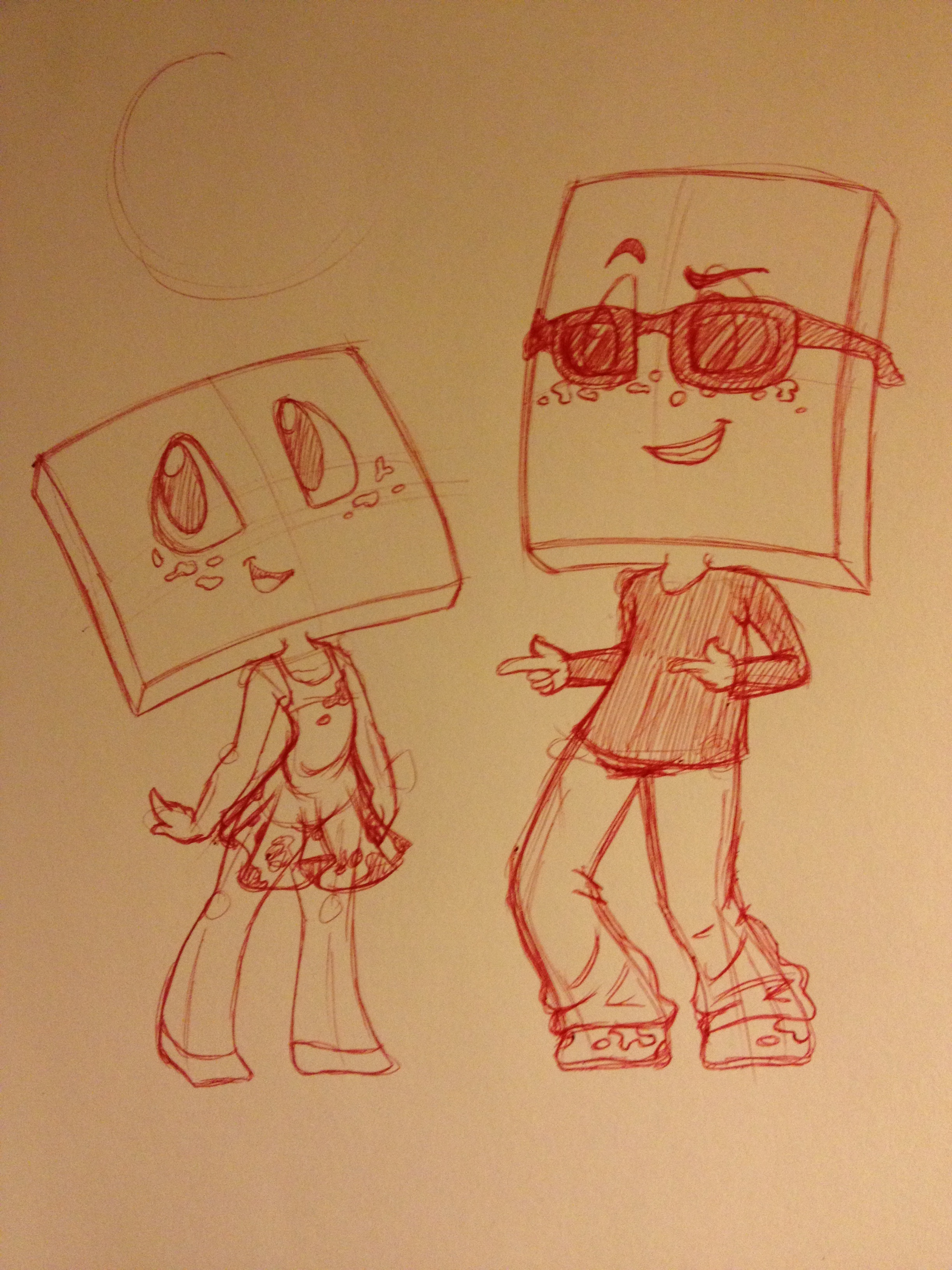 Speckled Canvas Mascots: Perry and Prisma