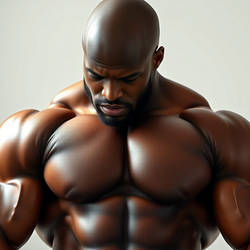 Bashful muscle guy