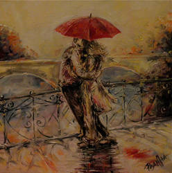 Under the red umbrella