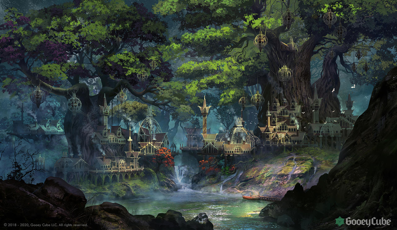 Elven City in Forest by FerdinandLadera on DeviantArt