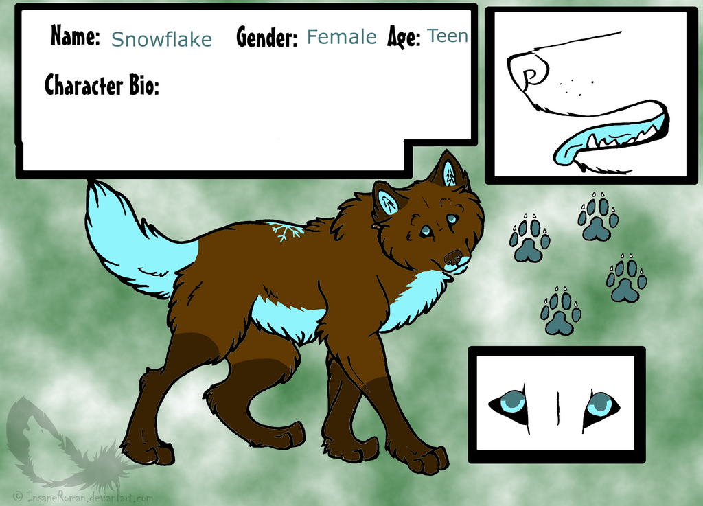 Snowflake Ref Sheet by DoubleTroubleWolves on DeviantArt