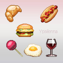 Pixel art practice: Food