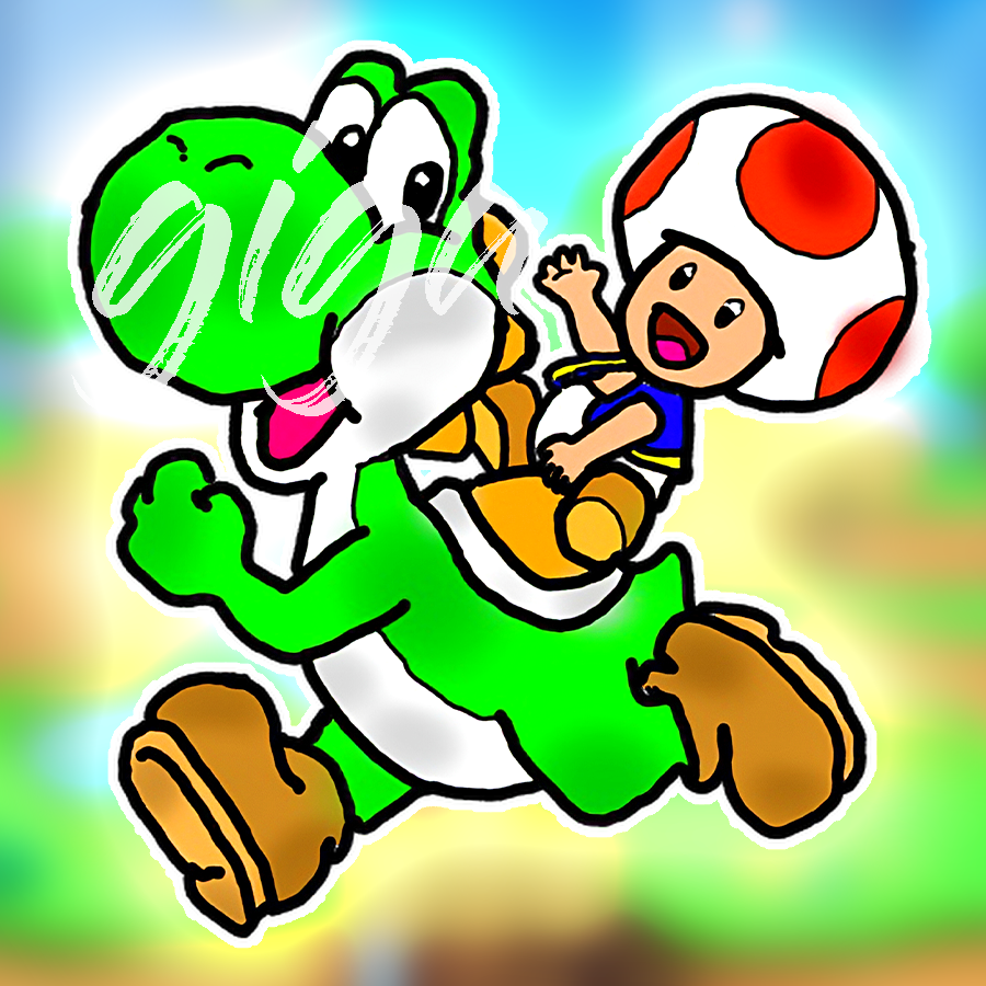Toad riding Yoshi by GigaaYoshi on DeviantArt