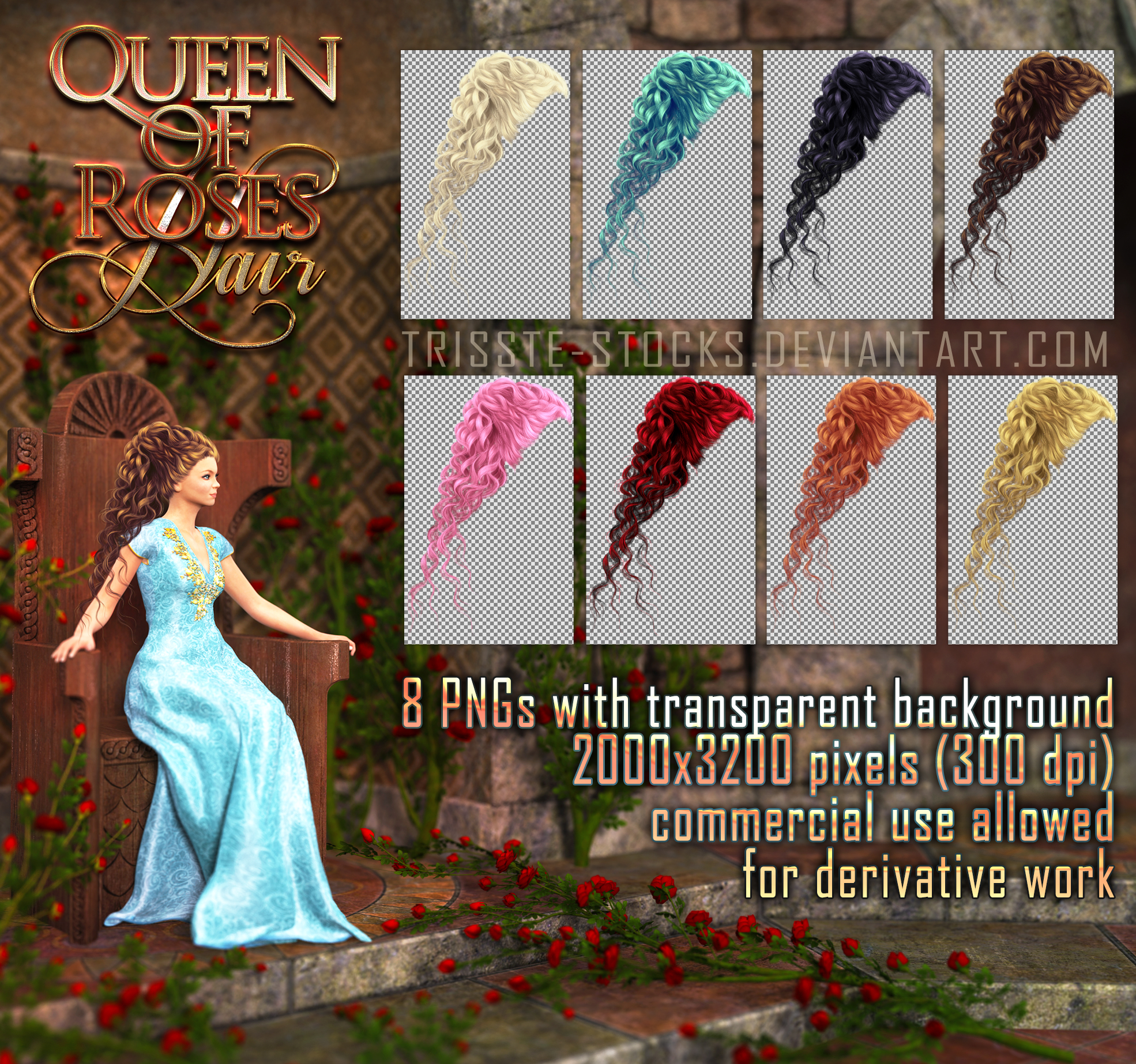 Queen Of Roses HAIR STOCK