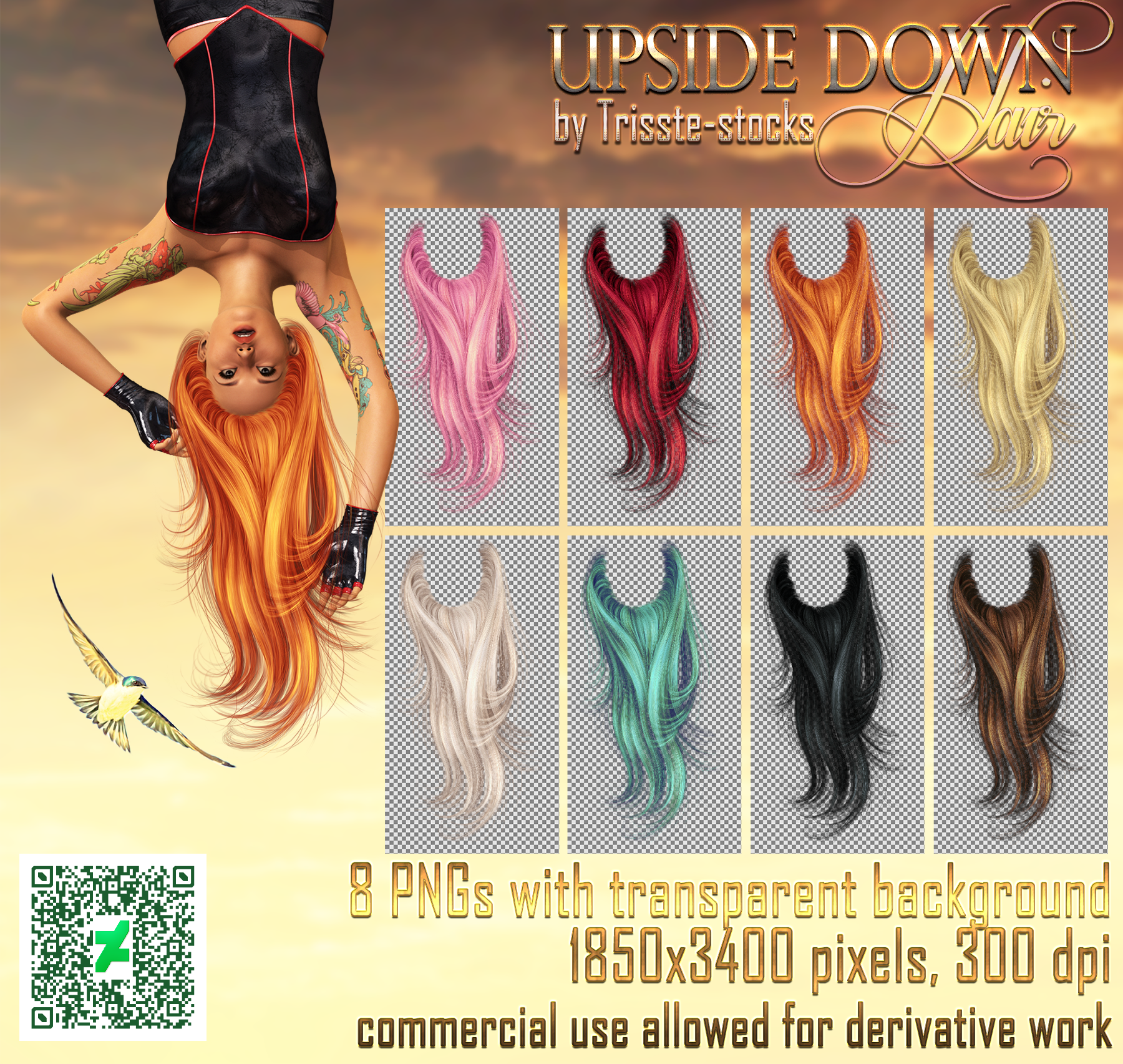 Upside Down HAIR STOCK by Trisste-stocks