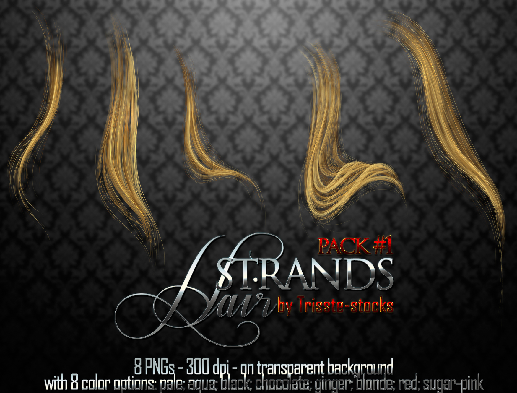 Hair strands pack #1 by Trisste-stocks