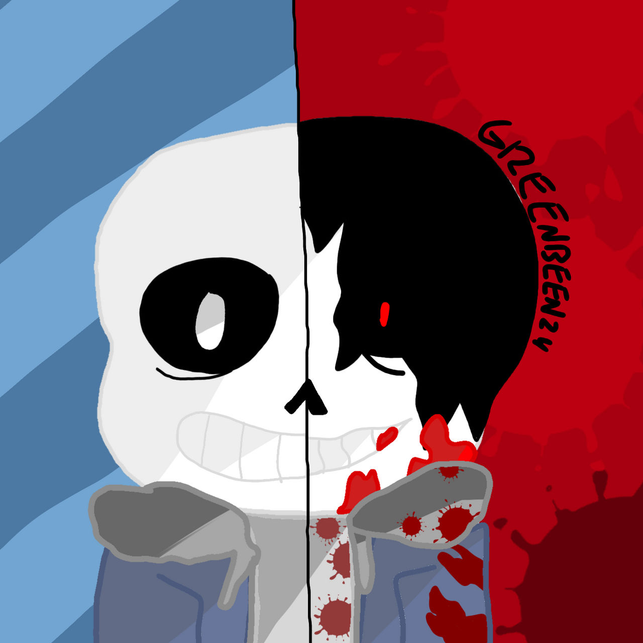 Horror Sans and Tricky by Weretoons on Newgrounds